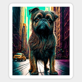 Brussels Griffon in the Big City 2 Magnet